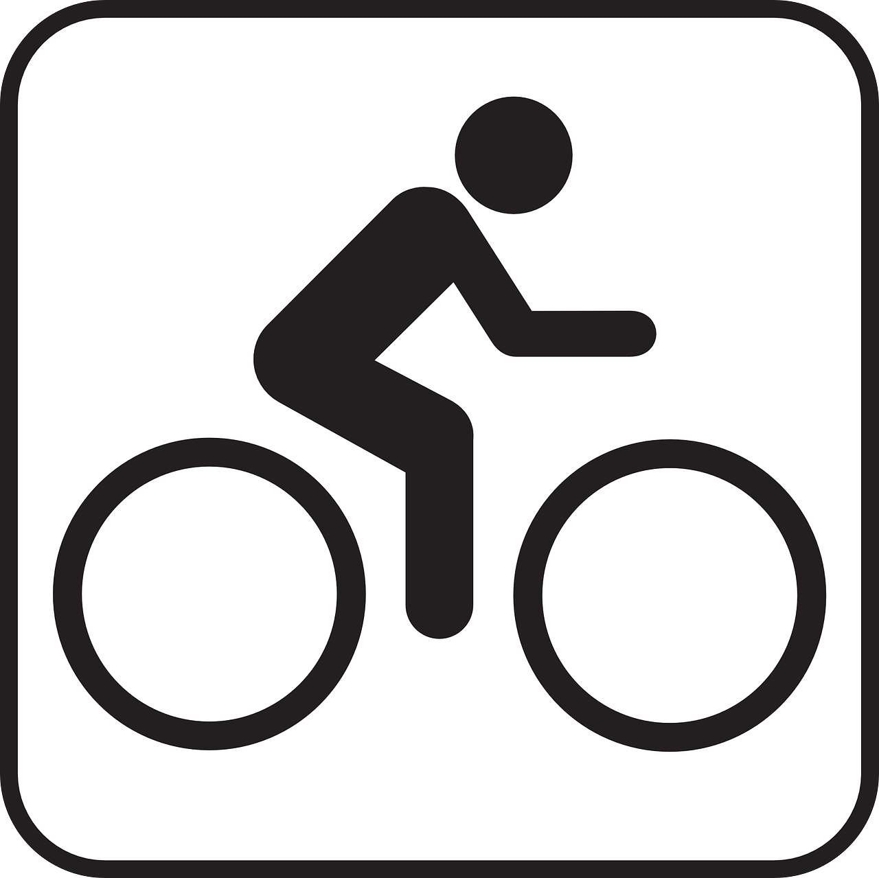 Icoon van persoon op fiets - Icône d'une personne sur un vélo